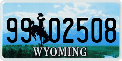 WY license plate 9902508