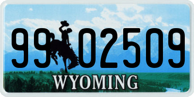 WY license plate 9902509
