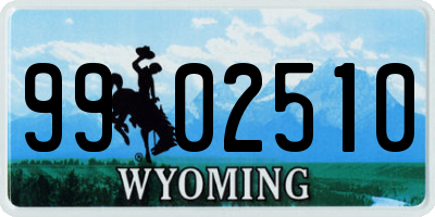 WY license plate 9902510