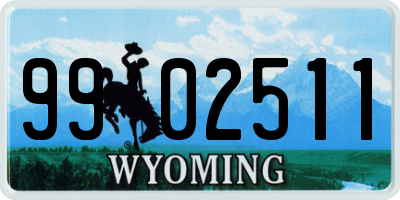 WY license plate 9902511