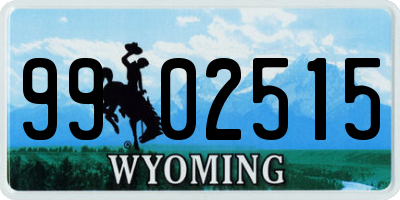 WY license plate 9902515