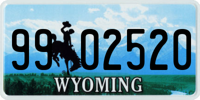 WY license plate 9902520