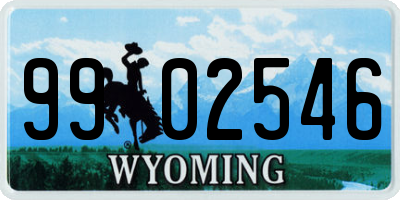 WY license plate 9902546