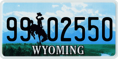 WY license plate 9902550