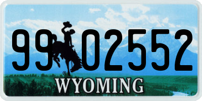 WY license plate 9902552