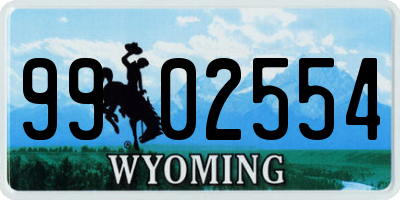 WY license plate 9902554
