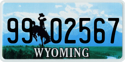 WY license plate 9902567