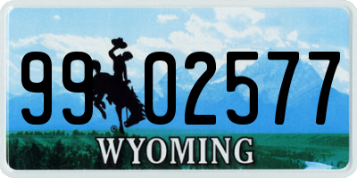 WY license plate 9902577