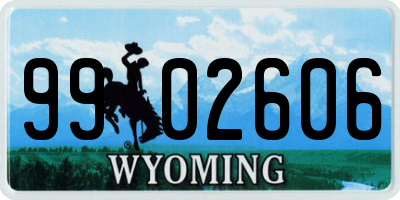 WY license plate 9902606
