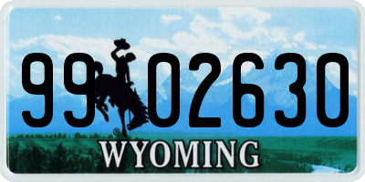 WY license plate 9902630