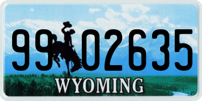 WY license plate 9902635