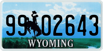 WY license plate 9902643