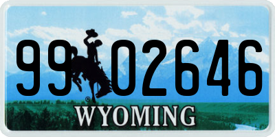 WY license plate 9902646