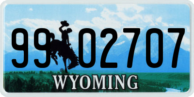 WY license plate 9902707