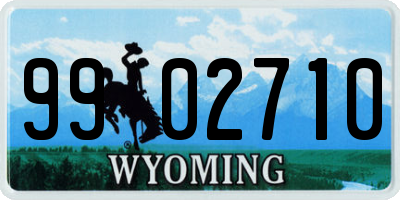 WY license plate 9902710