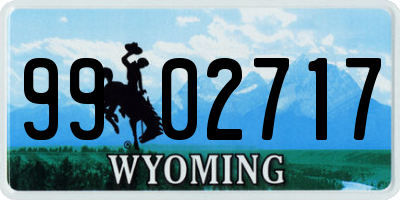 WY license plate 9902717