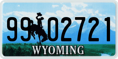WY license plate 9902721