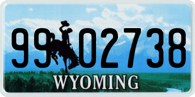WY license plate 9902738
