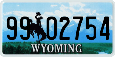 WY license plate 9902754