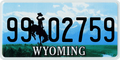 WY license plate 9902759