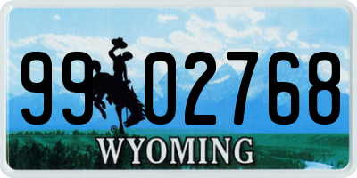 WY license plate 9902768