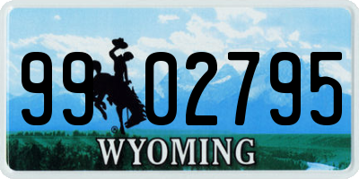 WY license plate 9902795