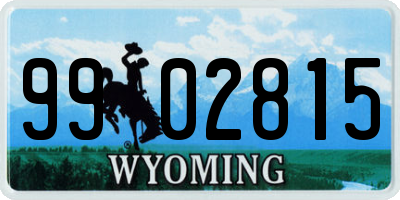 WY license plate 9902815