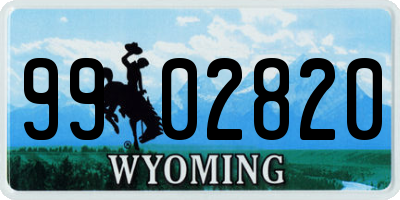 WY license plate 9902820
