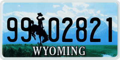 WY license plate 9902821