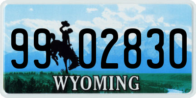 WY license plate 9902830