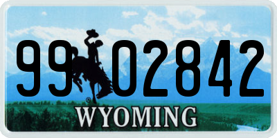 WY license plate 9902842