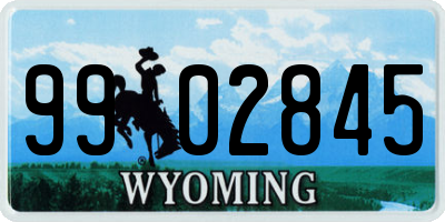 WY license plate 9902845