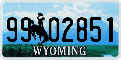 WY license plate 9902851
