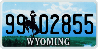 WY license plate 9902855