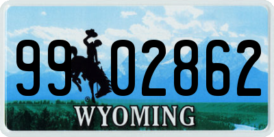 WY license plate 9902862