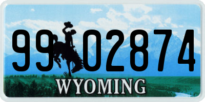 WY license plate 9902874