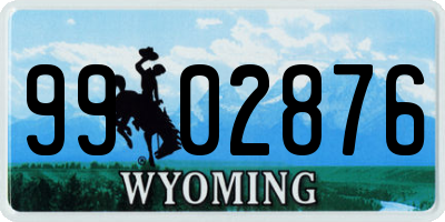 WY license plate 9902876