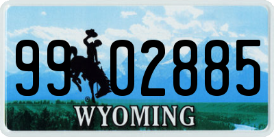 WY license plate 9902885