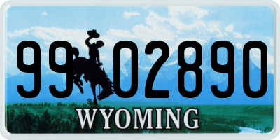WY license plate 9902890
