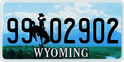WY license plate 9902902