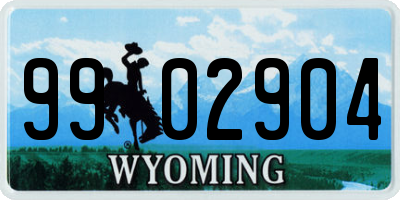 WY license plate 9902904