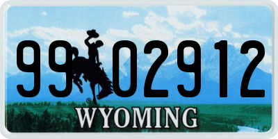 WY license plate 9902912