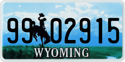 WY license plate 9902915
