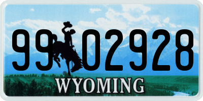 WY license plate 9902928