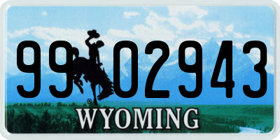 WY license plate 9902943