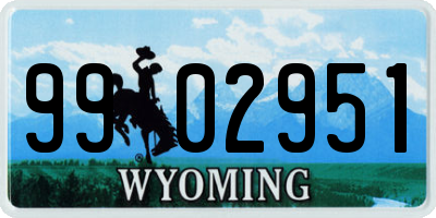 WY license plate 9902951