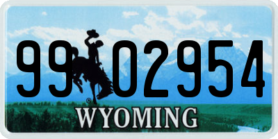 WY license plate 9902954