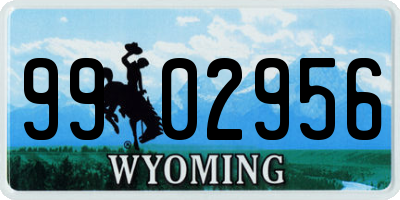 WY license plate 9902956
