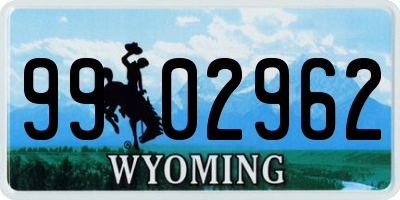 WY license plate 9902962