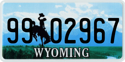 WY license plate 9902967